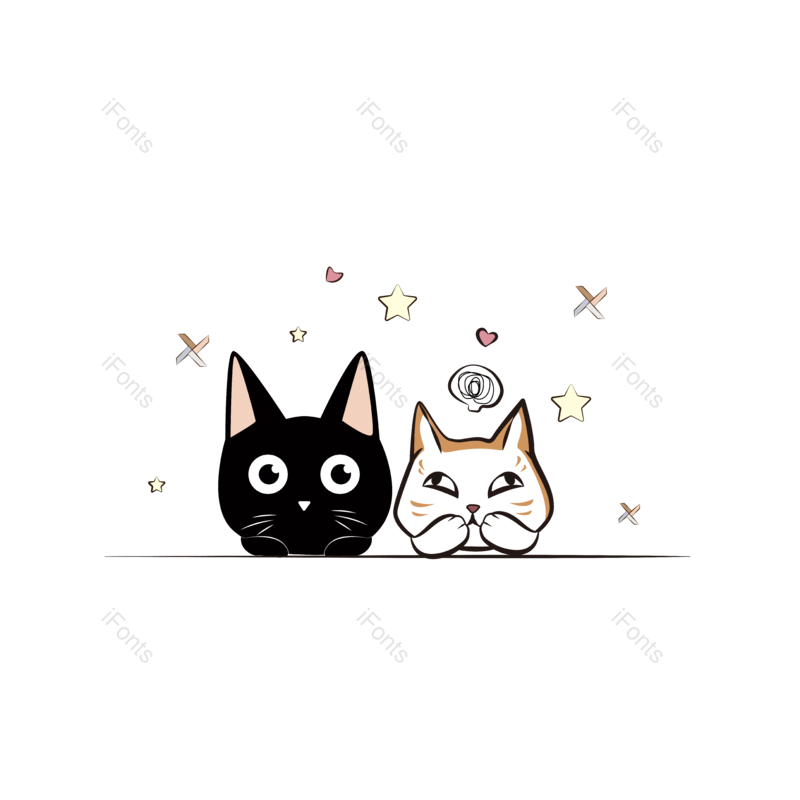 猫咪图片,卡通动物元素,可爱PNG,免抠素材